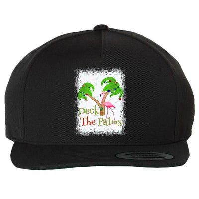 Deck The Palms Beach Christmas Flamingo Gift Wool Snapback Cap