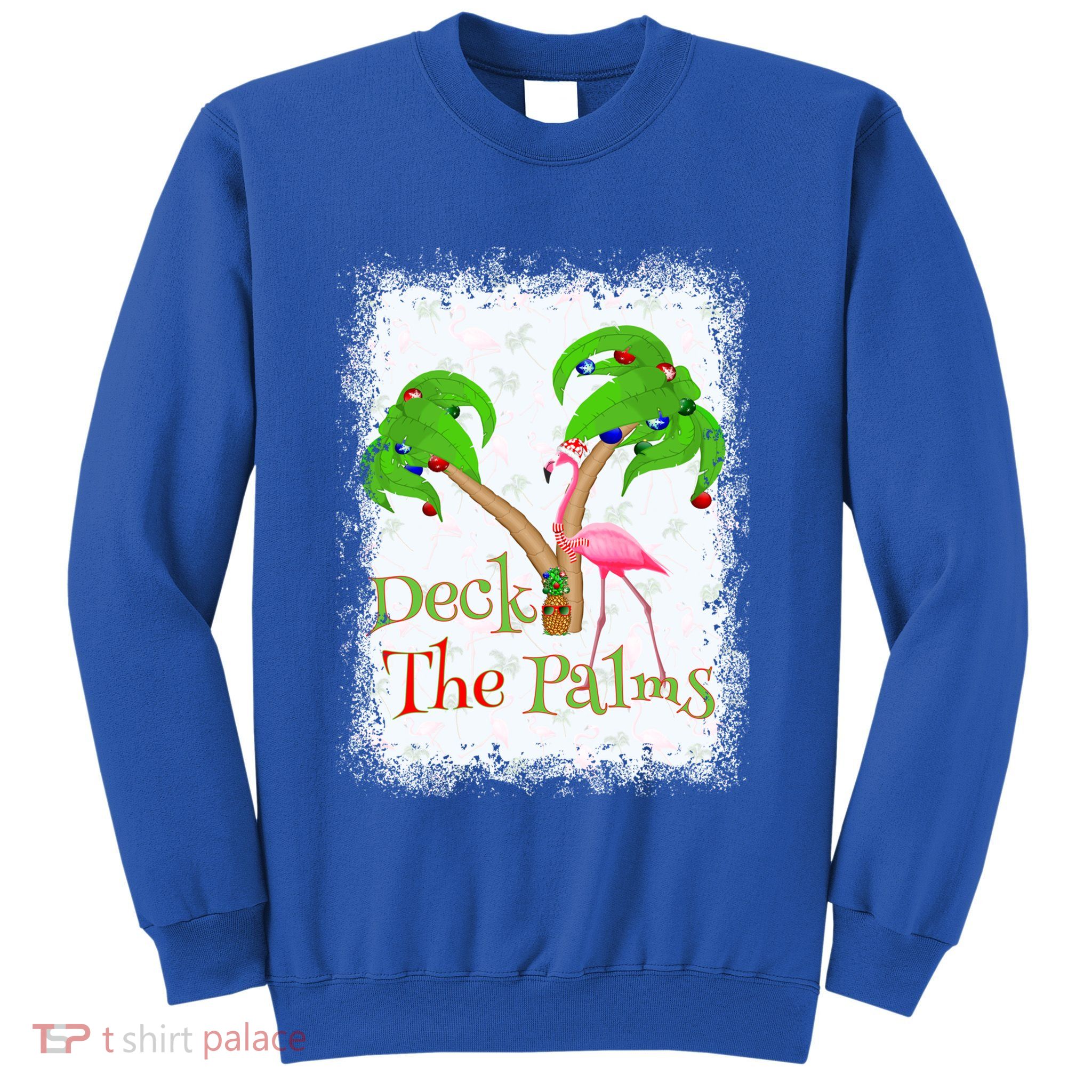 Deck The Palms Beach Christmas Flamingo Gift Sweatshirt