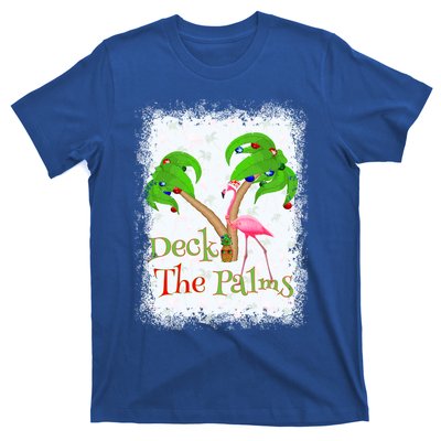 Deck The Palms Beach Christmas Flamingo Gift T-Shirt