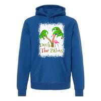 Deck The Palms Beach Christmas Flamingo Gift Premium Hoodie