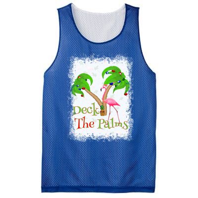 Deck The Palms Beach Christmas Flamingo Gift Mesh Reversible Basketball Jersey Tank