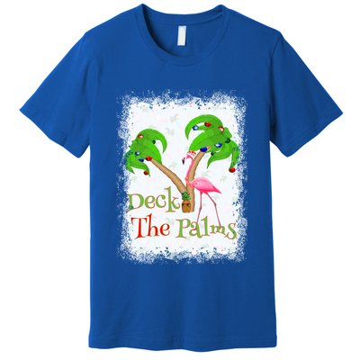 Deck The Palms Beach Christmas Flamingo Gift Premium T-Shirt