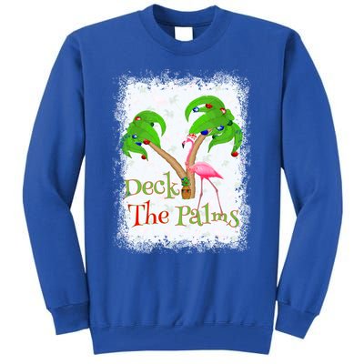 Deck The Palms Beach Christmas Flamingo Gift Tall Sweatshirt