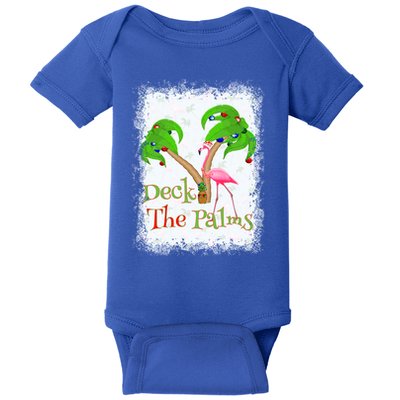 Deck The Palms Beach Christmas Flamingo Gift Baby Bodysuit