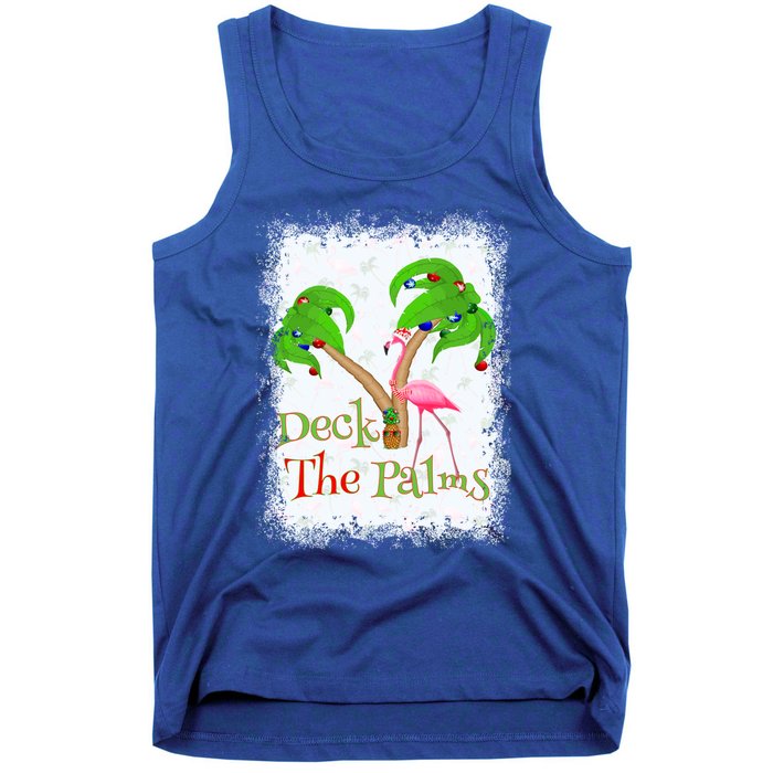 Deck The Palms Beach Christmas Flamingo Gift Tank Top