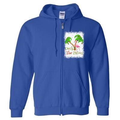 Deck The Palms Beach Christmas Flamingo Gift Full Zip Hoodie