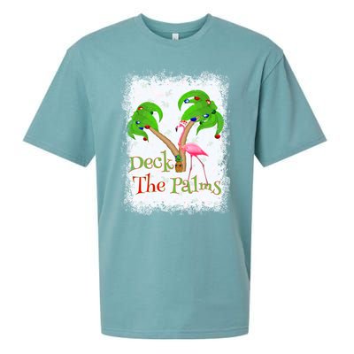 Deck The Palms Beach Christmas Flamingo Gift Sueded Cloud Jersey T-Shirt