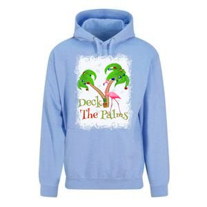 Deck The Palms Beach Christmas Flamingo Gift Unisex Surf Hoodie