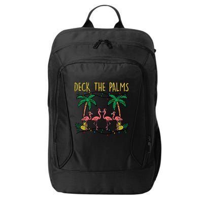 Deck The Palms Flamingo Xmas Pjs Christmas Pajamas Cool Gift City Backpack