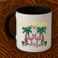Deck The Palms Flamingo Xmas Pjs Christmas Pajamas Cool Gift Mug