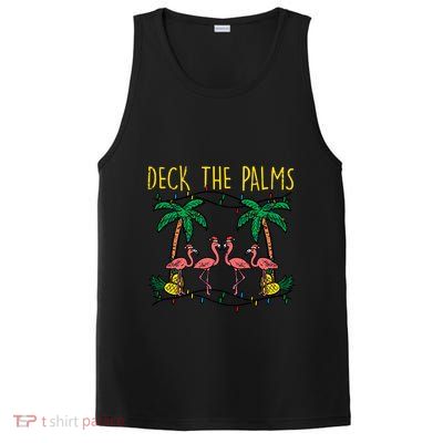 Deck The Palms Flamingo Xmas Pjs Christmas Pajamas Cool Gift PosiCharge Competitor Tank