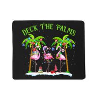 Deck the Palms Flamingo Tropical Christmas Lights Palm Tree Mousepad