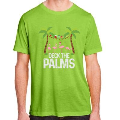 Deck The Palms Flamingo Christmas Light Christmas Gift Adult ChromaSoft Performance T-Shirt