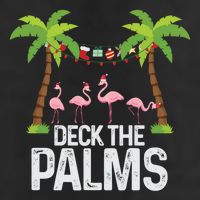 Deck The Palms Flamingo Christmas Light Christmas Gift 7 Panel Mesh Trucker Snapback Hat