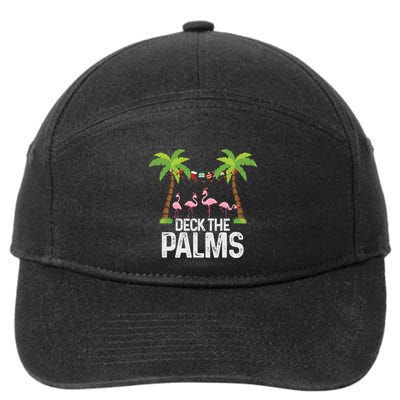 Deck The Palms Flamingo Christmas Light Christmas Gift 7-Panel Snapback Hat