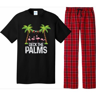 Deck The Palms Flamingo Christmas Light Christmas Gift Pajama Set