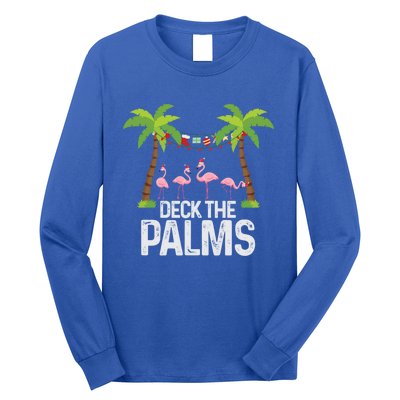 Deck The Palms Flamingo Christmas Light Christmas Gift Long Sleeve Shirt