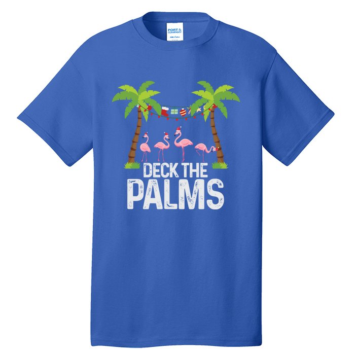 Deck The Palms Flamingo Christmas Light Christmas Gift Tall T-Shirt