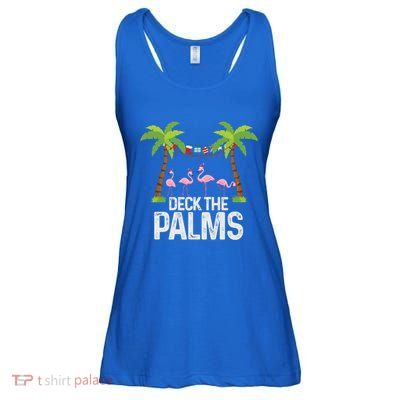Deck The Palms Flamingo Christmas Light Christmas Gift Ladies Essential Flowy Tank