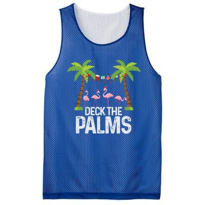 Deck The Palms Flamingo Christmas Light Christmas Gift Mesh Reversible Basketball Jersey Tank