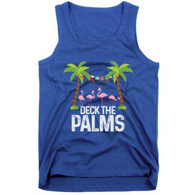 Deck The Palms Flamingo Christmas Light Christmas Gift Tank Top