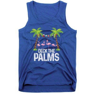 Deck The Palms Flamingo Christmas Light Christmas Gift Tank Top