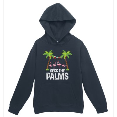 Deck The Palms Flamingo Christmas Light Christmas Gift Urban Pullover Hoodie