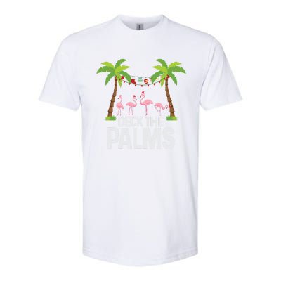 Deck The Palms Flamingo Christmas Light Christmas Gift Softstyle CVC T-Shirt