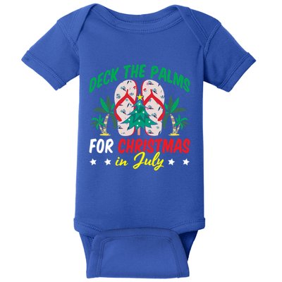 Deck The Palms For Christmas In July Funny Christmas July Funny Gift Baby Bodysuit