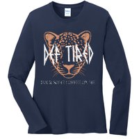 Def Tired Pour Some Coffee On Me Mom Leopard MotherS Day Ladies Long Sleeve Shirt