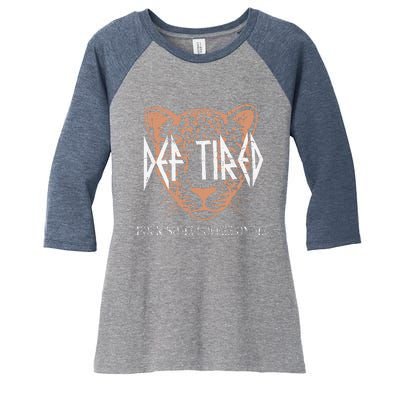 Def Tired Pour Some Coffee On Me Mom Leopard MotherS Day Women's Tri-Blend 3/4-Sleeve Raglan Shirt