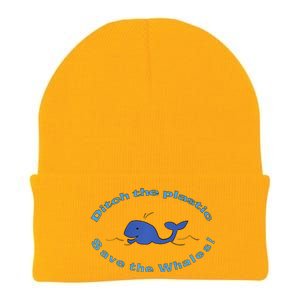 Ditch The Plastic Save The Whales Earth Day Knit Cap Winter Beanie