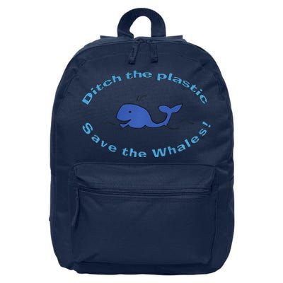 Ditch The Plastic Save The Whales Earth Day 16 in Basic Backpack