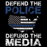 Defend The P.O.L.I.C.E Defund The Media American Flag Usa Flat Bill Trucker Hat