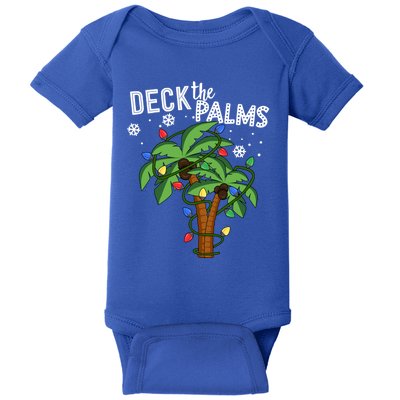 Deck The Palms Hawaii Christmas Palm Tree Lights Gift Baby Bodysuit