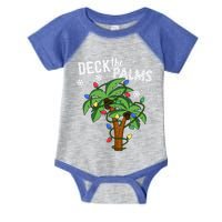 Deck The Palms Hawaii Christmas Palm Tree Lights Gift Infant Baby Jersey Bodysuit