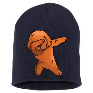 Dabbing Toy Poodle Dab Dance Funny Dog Gift Short Acrylic Beanie