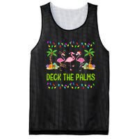 Deck The Palms Merry Flamingo Christmas Funny Mesh Reversible Basketball Jersey Tank