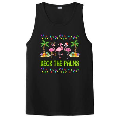 Deck The Palms Merry Flamingo Christmas Funny PosiCharge Competitor Tank