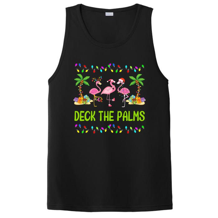 Deck The Palms Merry Flamingo Christmas Funny PosiCharge Competitor Tank