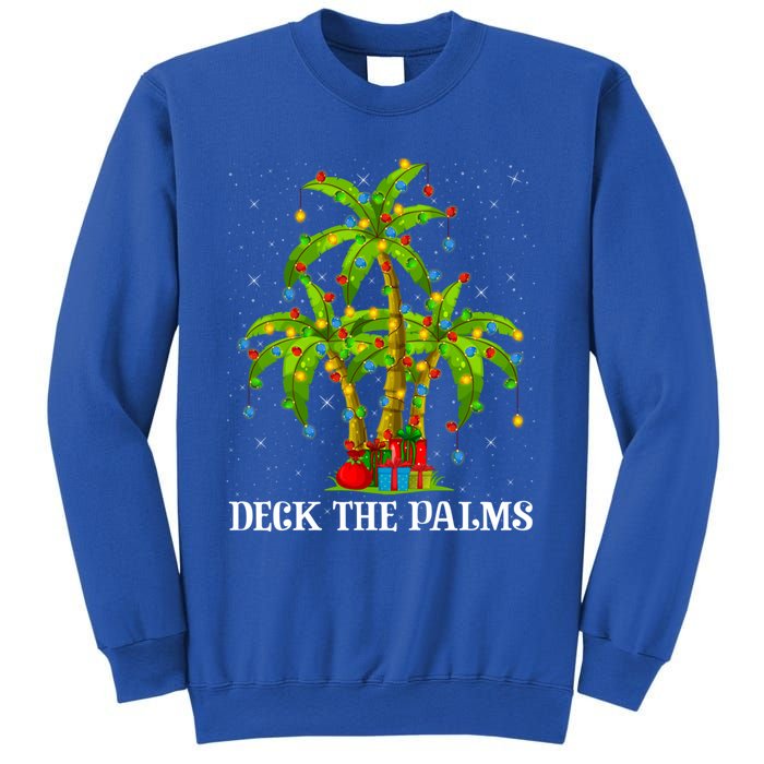 Deck The Palms Hawaiian Xmas Lighting Palm Tree Christmas Cute Gift Sweatshirt