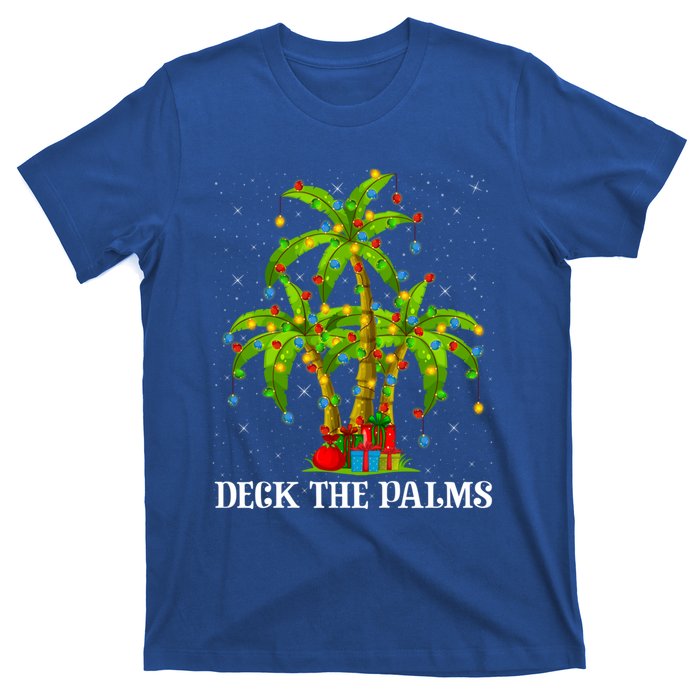 Deck The Palms Hawaiian Xmas Lighting Palm Tree Christmas Cute Gift T-Shirt