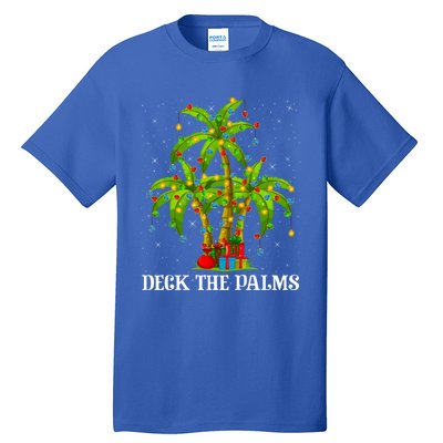 Deck The Palms Hawaiian Xmas Lighting Palm Tree Christmas Cute Gift Tall T-Shirt