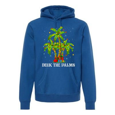 Deck The Palms Hawaiian Xmas Lighting Palm Tree Christmas Cute Gift Premium Hoodie