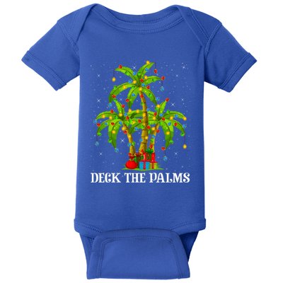 Deck The Palms Hawaiian Xmas Lighting Palm Tree Christmas Cute Gift Baby Bodysuit