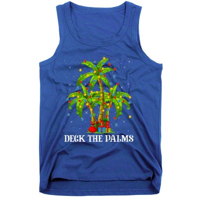 Deck The Palms Hawaiian Xmas Lighting Palm Tree Christmas Cute Gift Tank Top