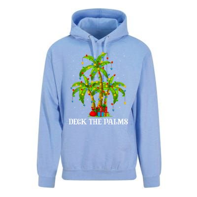 Deck The Palms Hawaiian Xmas Lighting Palm Tree Christmas Cute Gift Unisex Surf Hoodie