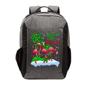 Deck The Palms Merry Christmas Lights Flamingo Santa Hat Cute Gift Vector Backpack