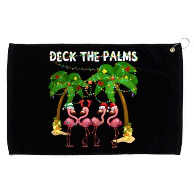 Deck The Palms Merry Flamingo Christmas Funny Gift Great Gift Grommeted Golf Towel