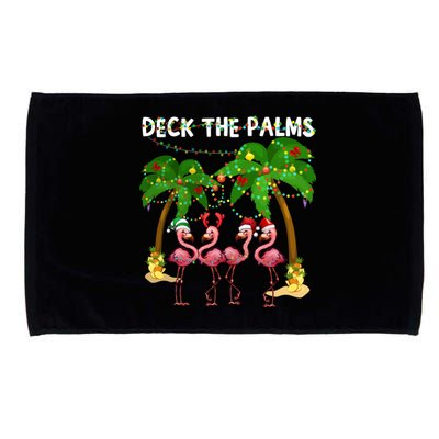 Deck The Palms Merry Flamingo Christmas Funny Gift Great Gift Microfiber Hand Towel